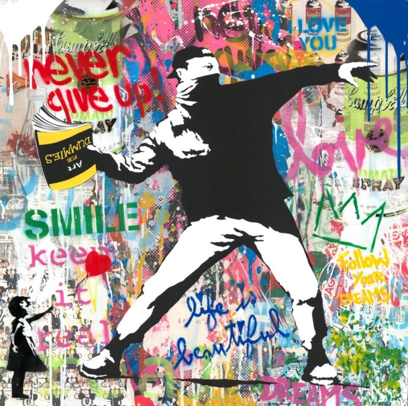 Banksy Thrower 2022 (91.4 x 91.4 cm)